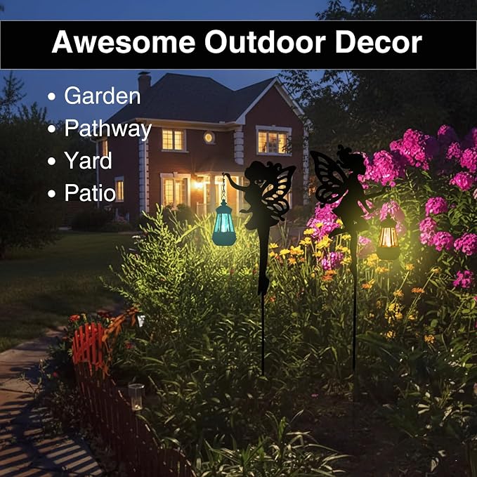 Solar Fairy Garden Lights Outdoor – Spring Decorations Yard Ornaments, - Image 3