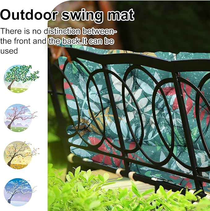 Waterproof Porch Swing Cushion Replacement, 2–3 Seat Swing Seat Cushion - Image 4