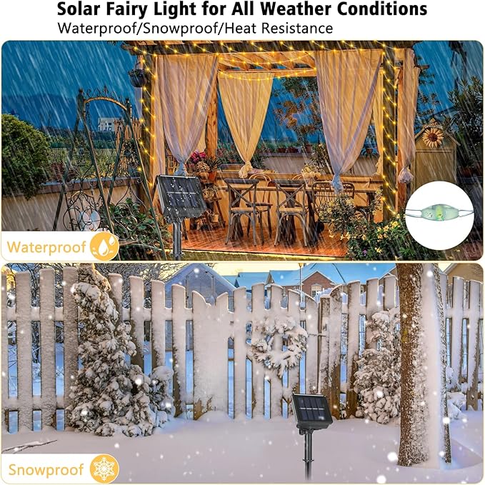 4 Pack Solar Fairy Lights 131Ft 400 LED Outdoor Twinkle Light - Image 7
