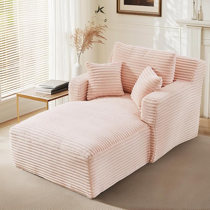 65.4" Chaise Lounge Chair Indoor, Oversized Boneless Couch Comfy Upholstered by VEPXXP
