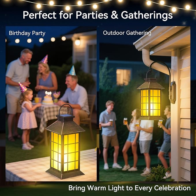 2 Pack 13" Copper Solar Lantern - Image 6