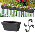 smusei 4 Pack 17 Inch Deck Railing Planter Boxes Window Boxes Planters by smusei