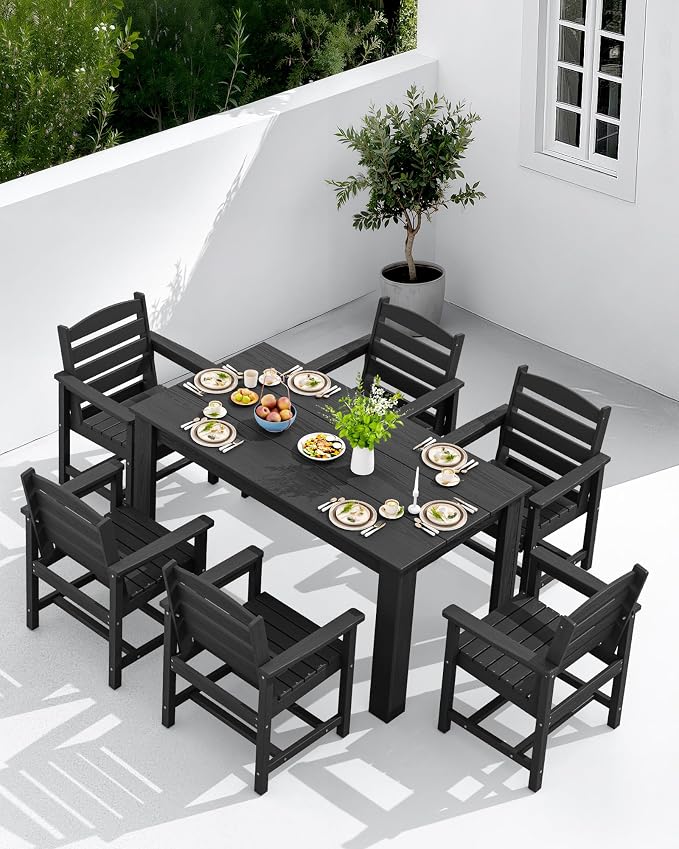 SERWALL HDPE Dining Set for 4, Outdoor Dining Sets for 4 Person - Image 8