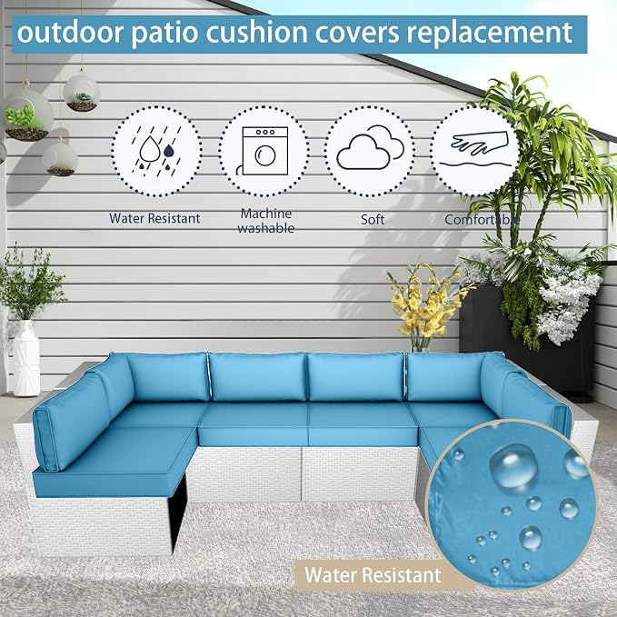 Outdoor Cushion Covers for Patio Furniture, Patio Cushion Covers Replacement - Image 5
