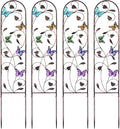 aboxoo Set of 4 Packs Butterfly Metal Garden Trellis by aboxoo