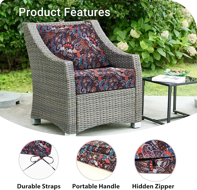 Outdoor Cushions for Patio Furniture, Outdoor Seat Cushion Set 24 x 24 x 5.75 - Image 5