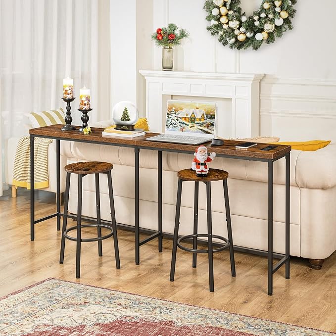HOOBRO Bar Stools, Kitchen Round Height Stools - Image 7