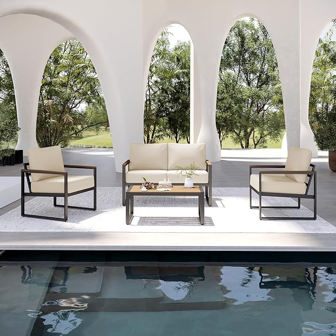 Aoxun Patio Furniture Set, 4 Piece Outdoor Patio Furniture - Image 5