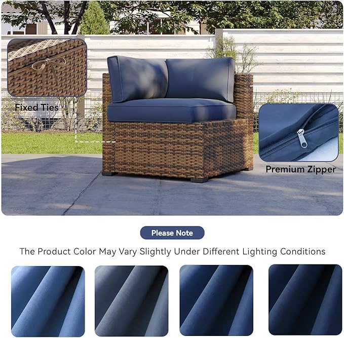 Aoxun 11pcs Patio Cushion Covers Replacement, Waterproof Outdoor Furniture - Image 7