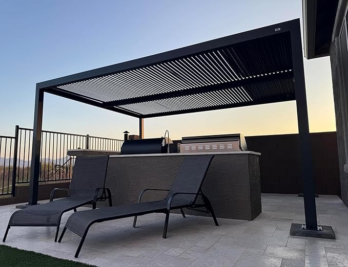 PURPLE LEAF Louvered Pergola 94AS 12' x 14' Outdoor Aluminum Pergola - Image 2