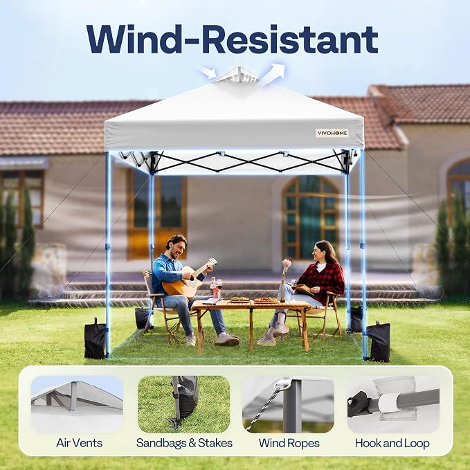 VIVOHOME 8x8ft Pop Up Canopy Tent One Push Setup Outdoor Portable Shelter Tent - Image 6