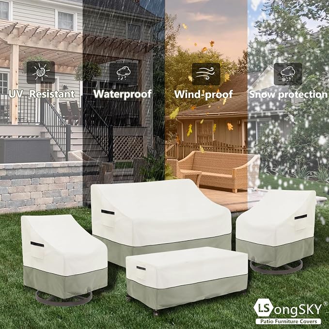 Outdoor Swivel Lounge Chair Cover 2 Pack, 100% Waterproof Heavy Duty Outdoor - Image 9