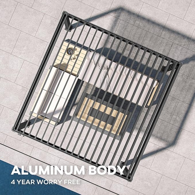 Mirador 111S Round Louvered Pergola Gazebo, 10Ft x 10Ft, Full Aluminum Frame - Image 3