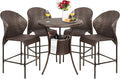 Best Choice Products 5-Piece Outdoor Wicker Bar Table Bistro Set Dining by BestChoiceProducts