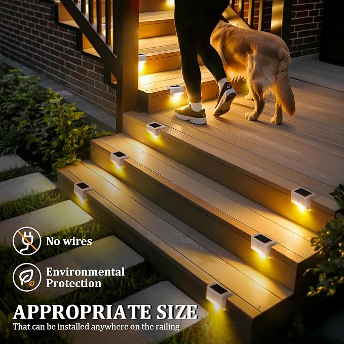 Solar Deck Lights Outdoor Waterproof, Solar Powered Fence Lights - Image 2