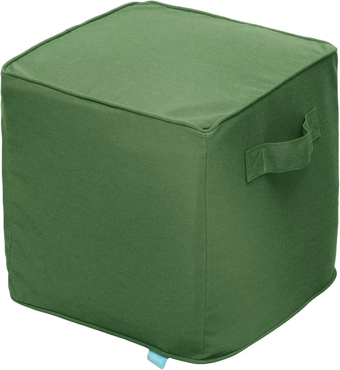 QILLOWAY Indoor/Outdoor Inflatable Stool, Ottoman Pouf Cube 16", All Weather by QILLOWAY