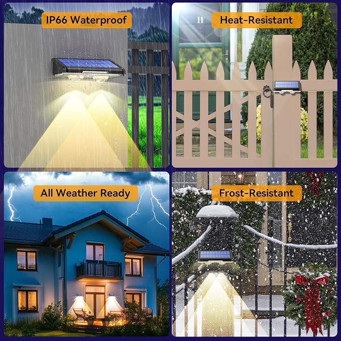 TECKNET Solar Fence Lights Outdoor 12 Pack, 3 Modes - Image 8