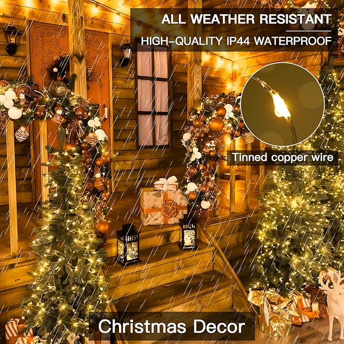 SUDDUS 2 Pack Total 66ft 200 Led Solar Fairy Lights Outdoor Waterproof - Image 4