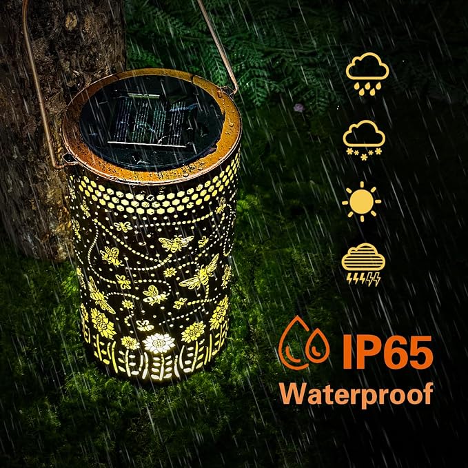 Bee Solar Lanterns Outdoor Waterproof Hanging Solar Lights Bee Gifts - Image 8