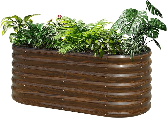 SnugNiture Galvanized Steel Raised Garden Bed Kit, Flowers and Fruits by snugniture
