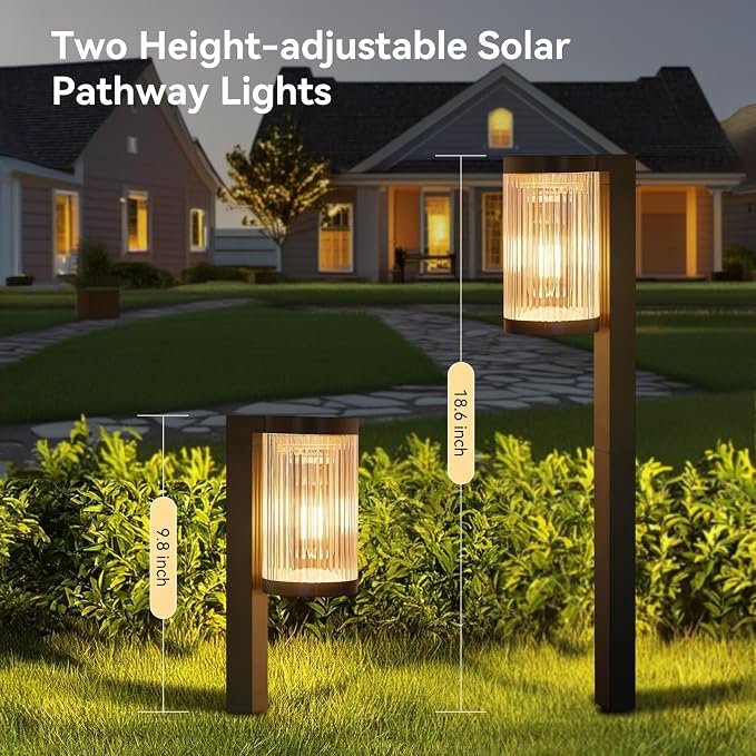 Solar Pathway Lights Outdoor Waterproof, 6 Pack 15Hrs Super Bright Warm White - Image 7