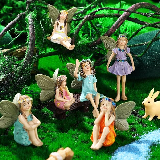 Roowest 19 Pcs Miniatures Garden Fairies Kit Garden Accessories Miniatures - Image 2