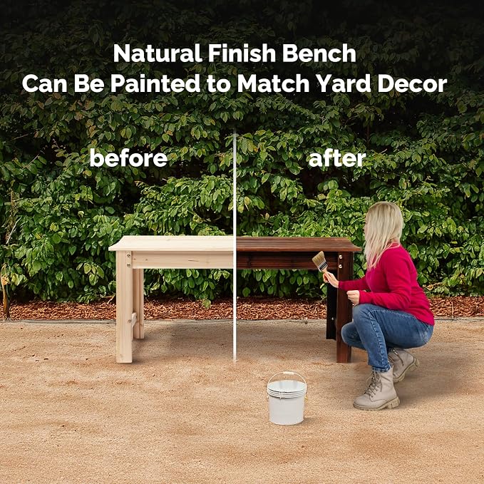 VINGLI Outdoor Wood Bench - Image 5