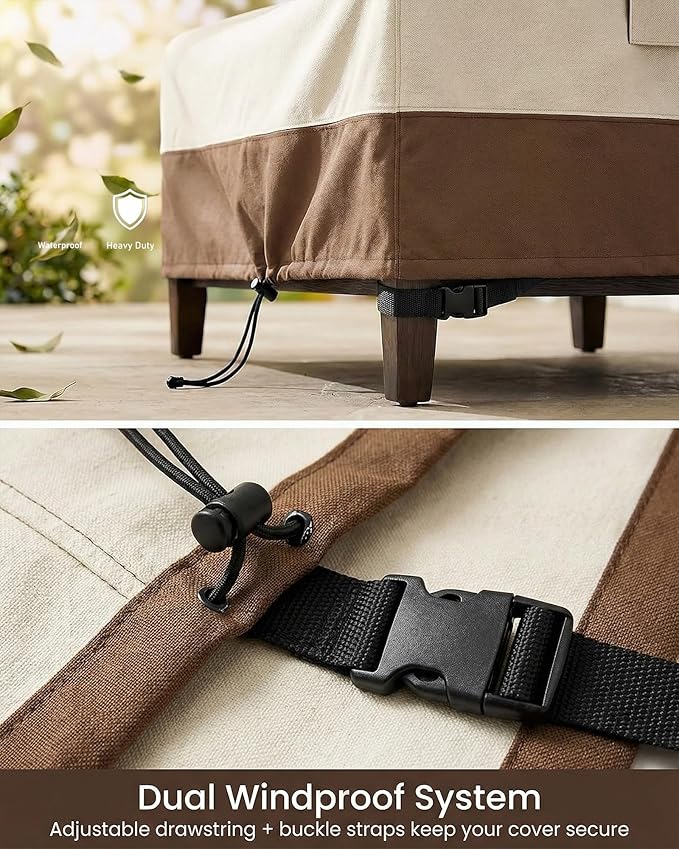 Waterproof Patio Coffee Table Cover, 600D Heavy Duty Outdoor Furniture Covers - Image 7
