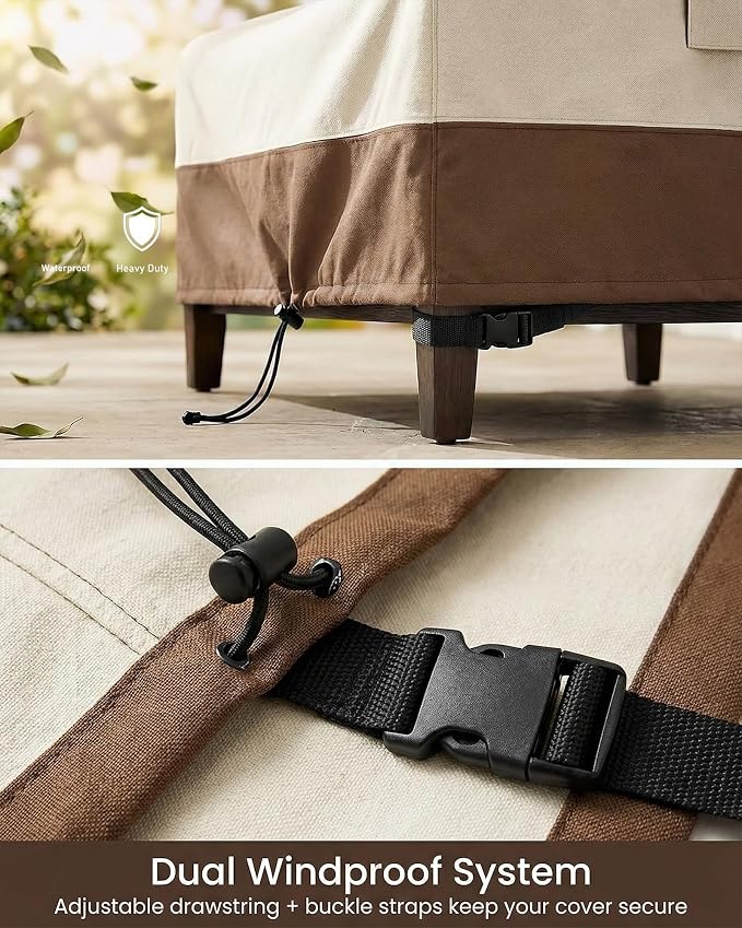 Waterproof Patio Coffee Table Cover, 600D Heavy Duty Outdoor Furniture Covers - Image 7