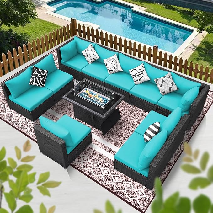 BULEXYARD 11 Piece High Back Patio Furniture Set - Image 9