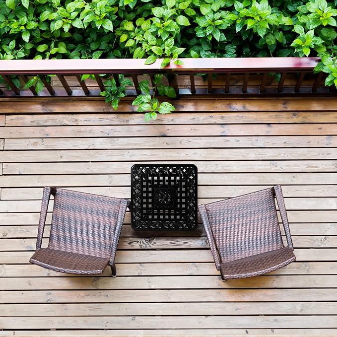 JARDIN DE CENTENNIAL Cast Aluminum Outdoor Side Table, Anti-Rust Outdoor End - Image 7