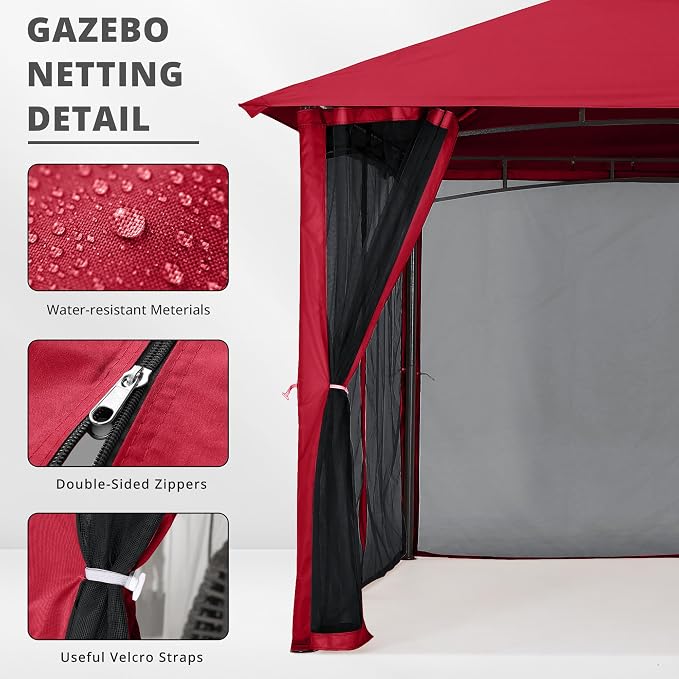 MASTERCANOPY Patio Gazebo Mosquito Netting Screen Walls - Image 3