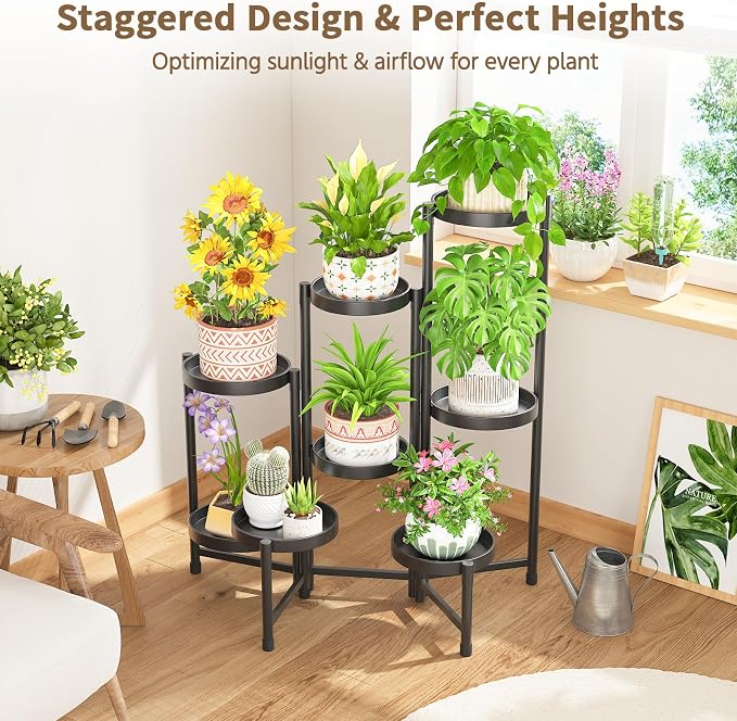 LASZOLA 8 Tiered Folding Tall Plant Stand Indoor - Image 7