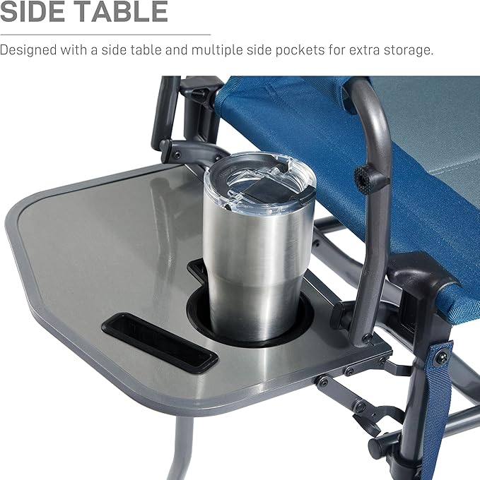 EVER ADVANCED Portable 30.7" Seat Height Tall Folding Camping Chair Directors - Image 5