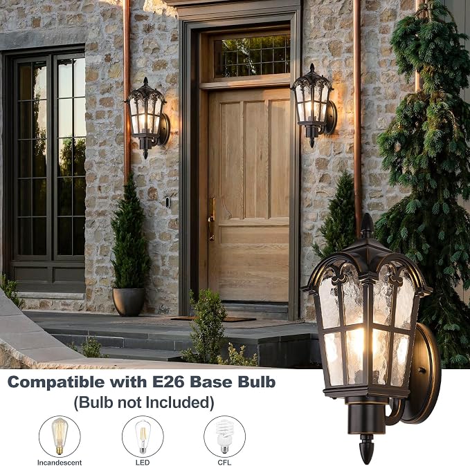 Sucolite Outdoor Wall Light Fixtures, Vintage Outside Wall Sconces - Image 4