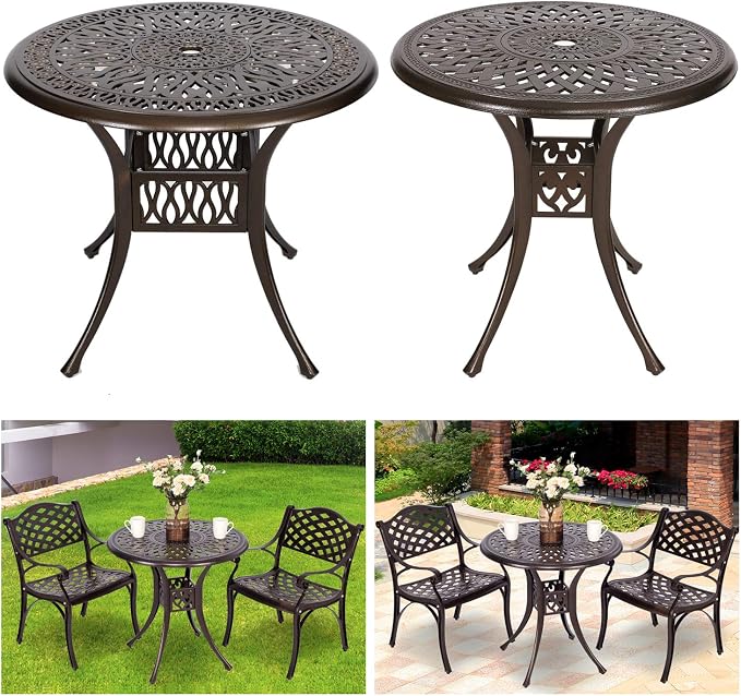 YUSING 3 Piece Outdoor Patio Bistro Set, Furniture Set - Image 4