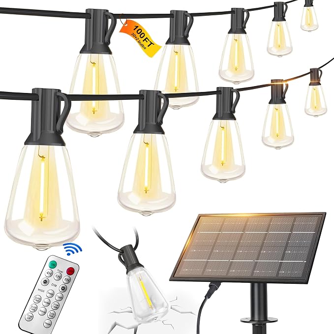 100FT Solar String Lights Outdoor Waterproof by Belllights