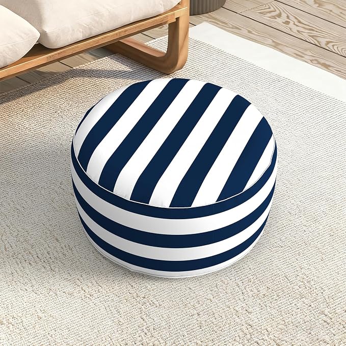LVTXIII Indoor/Outdoor Extra Large Inflatable Ottoman Pouf D31 x H14 Inch - Image 4
