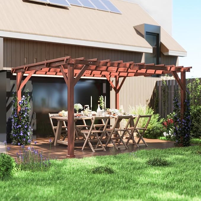 Outsunny 11' x 12.5' Outdoor Wood Pergola - Image 8