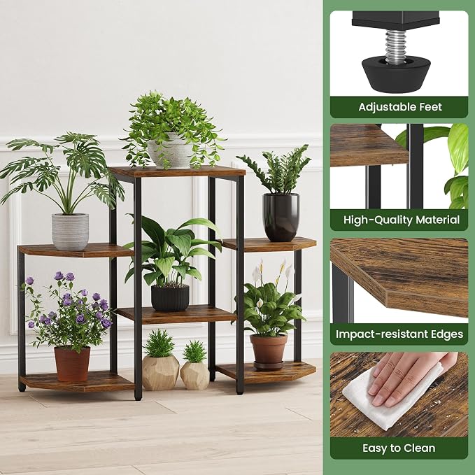 Plant Stand Indoor, 6 Potted Plant Stand, 6 Tiers Large Flower Holder, Planter - Image 5