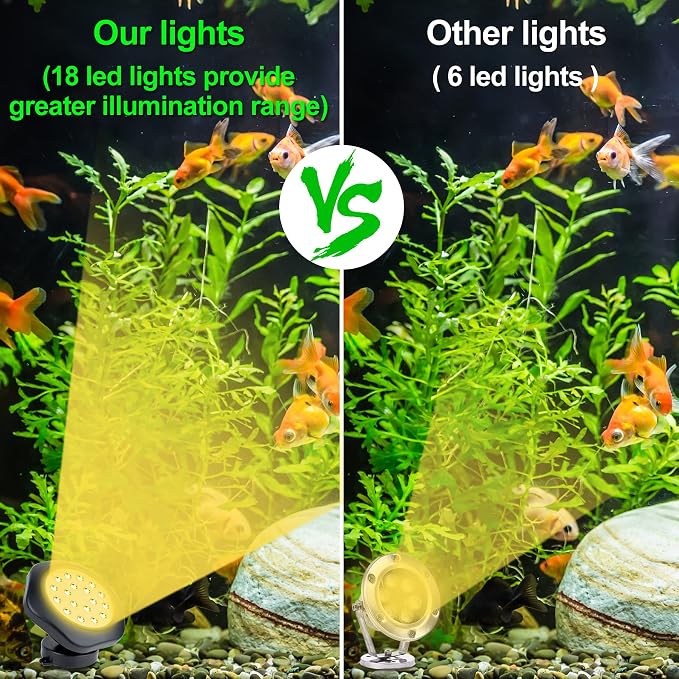 Solar Pond Lights, 3000K Warm White LED Underwater Submersible Fountain Light - Image 8