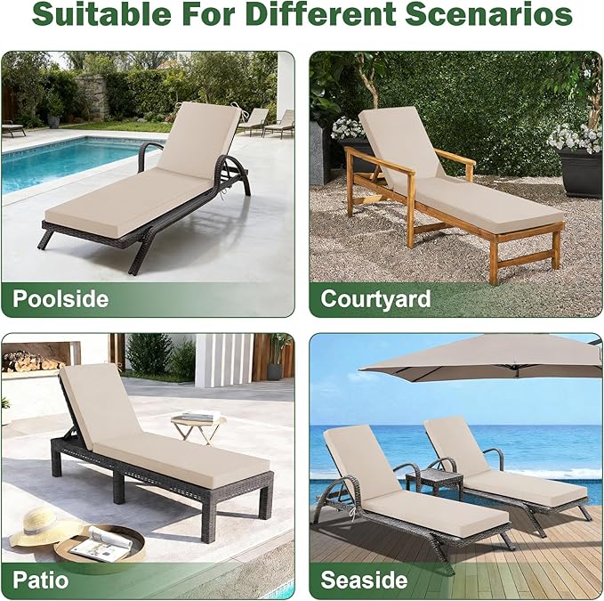 Chaise Lounge Cushions Outdoor, Outdoor Chaise Cushion - Image 2