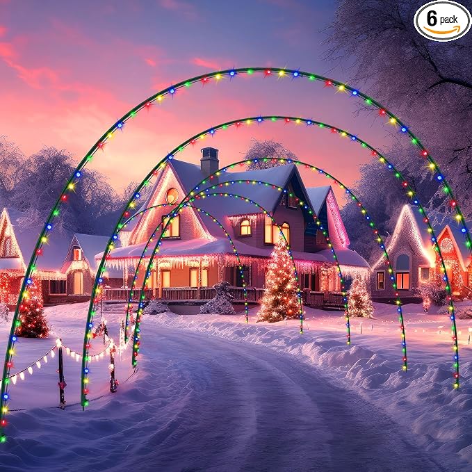 Geetery 6 Pack 10FT Christmas Archway Outdoor, 8 Mode LED Light Arch Metal by Geetery
