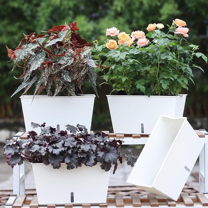 Window Box Planter 6 Pcs, 12.1 Inches Self Watering Plant Pots Rectangle Flower - Image 9