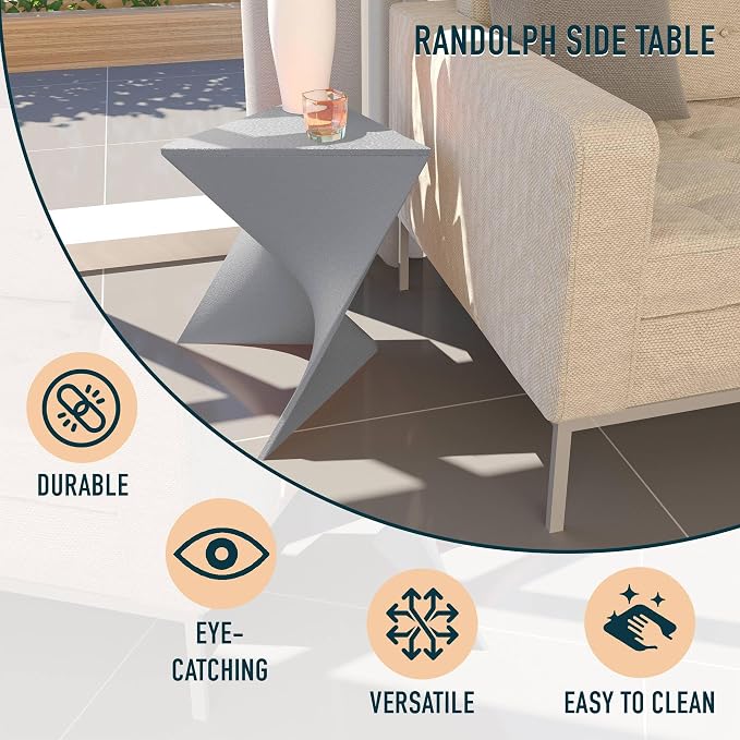 LeisureMod Modern Grey Accent Side Table - Image 4
