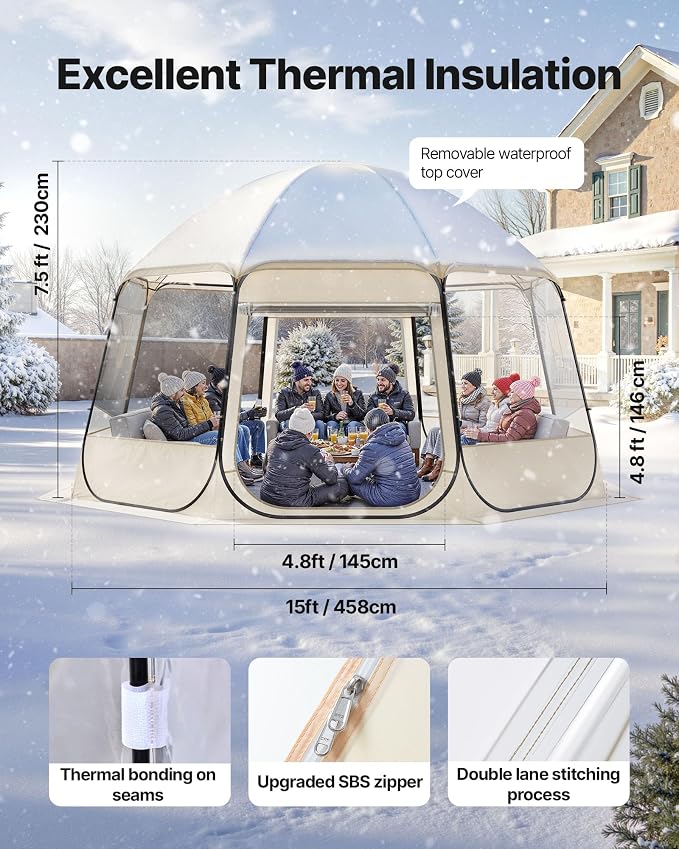 VEVOR Pop up Sports Tent, 8 Sizes Optional Clear Bubble Tent - Image 3
