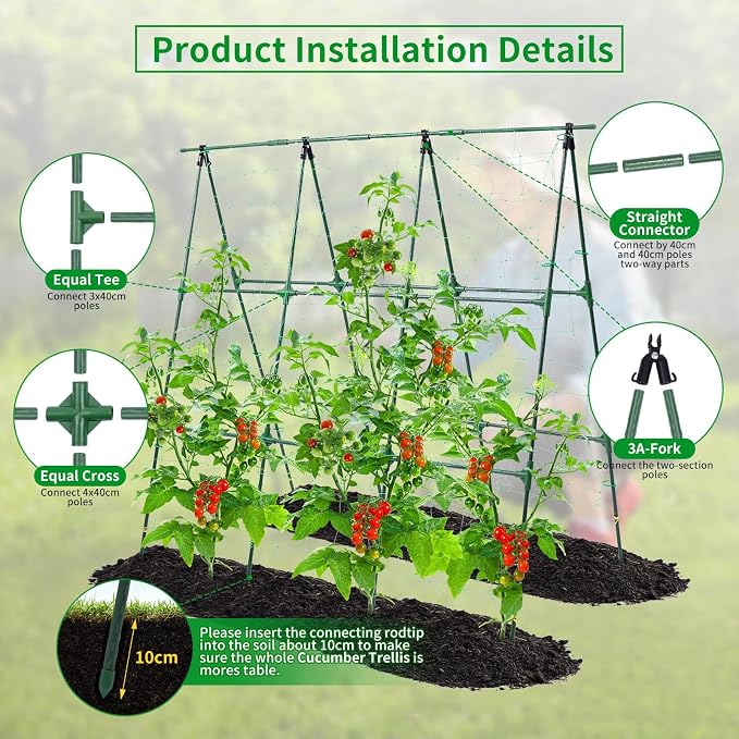 Cucumber Trellis, 50x48 inch A-Frame Garden Trellis - Image 2
