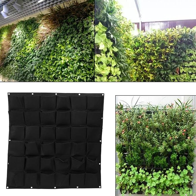 Ogrmar 36 Pockets Vertical Wall Garden Planter Plant Grow Bag - Image 3