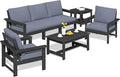 SERWALL HDPE Patio Furniture Set, 7-piece Outdoor Sectional Sofa Set, All by SERWALL