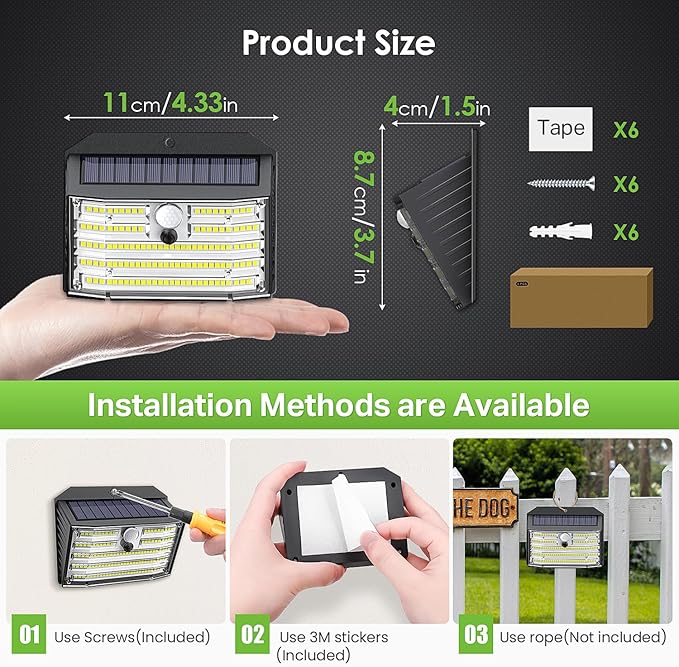 Solar Motion Lights Outdoor, Ultra Bright Solar Fence Lights - Image 4